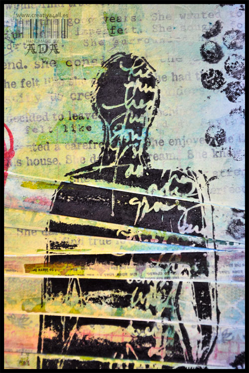 MIXED MEDIA: WOMAN SILHOUETTE CARD