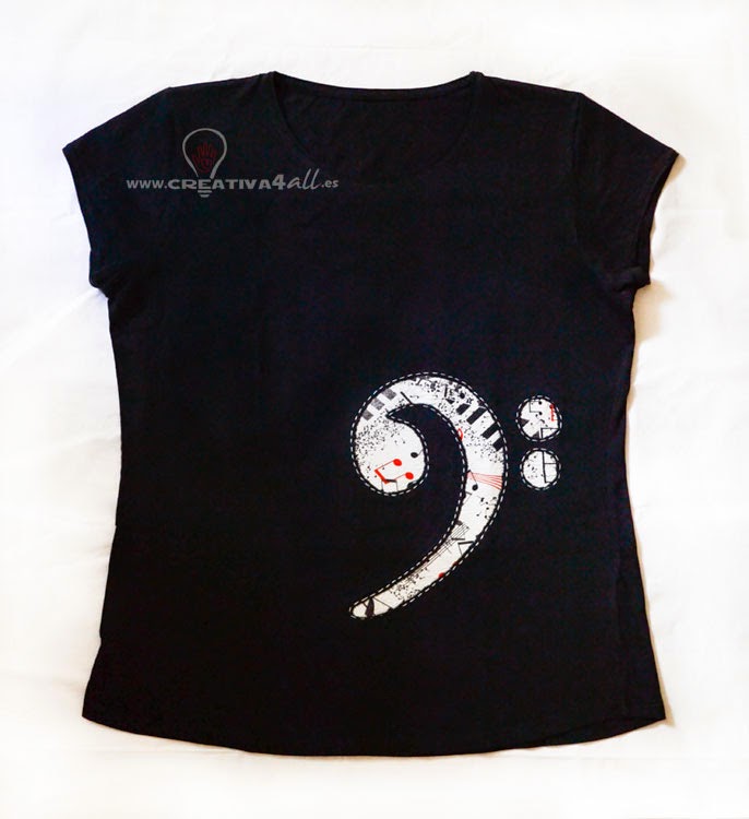 CAMISETA MUSICAL CLAVE FA